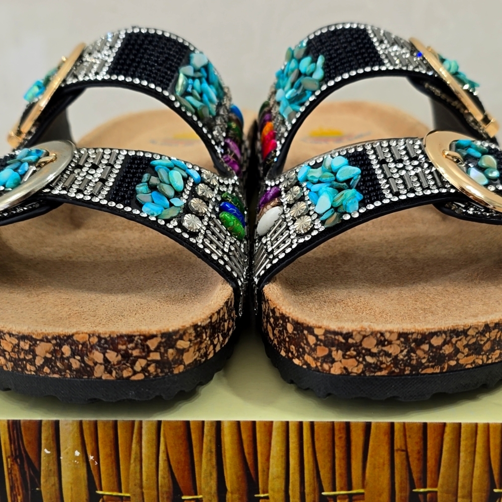 NWB Aloha Island Embellished Slide Sandals SZ 8 - Picture 7 of 10
